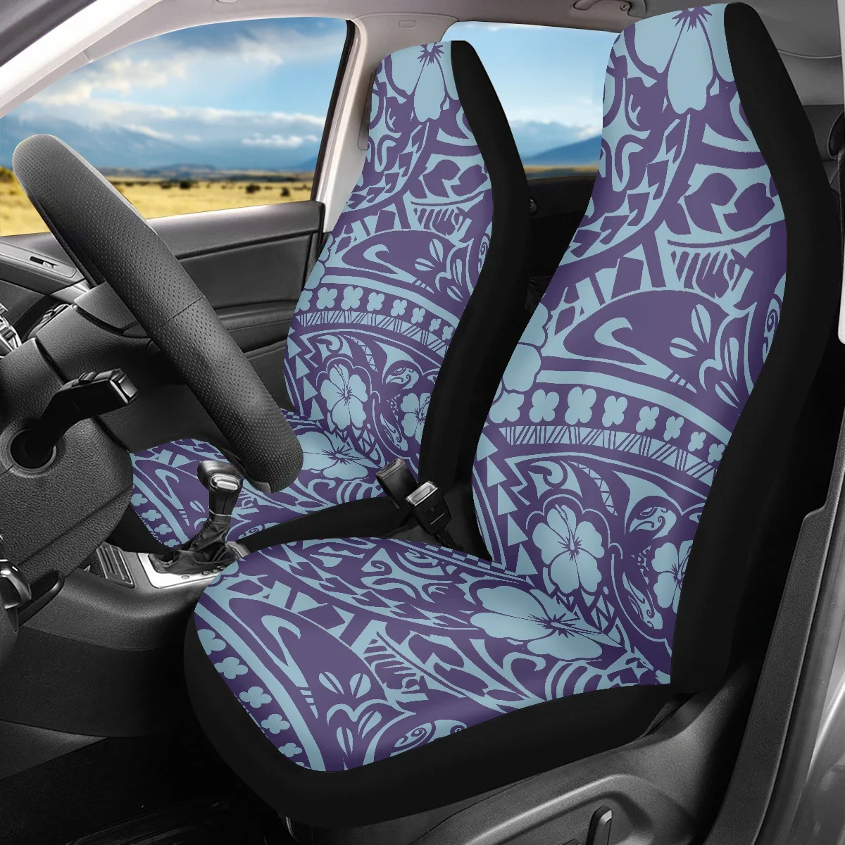

PinUp Angel Car Cushions for Front Seat Hawaiian Polynesian Printed Car Winter Accessories Easy Clean Car Interior Decoration