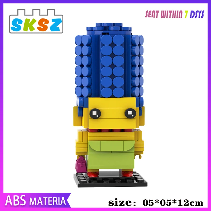 

MOC Marge-d Brickheadz and Doc Brown Marty McFly Anime Figure Building Blocks Model DIY Bricks Toys Kids Action Figures Gifts