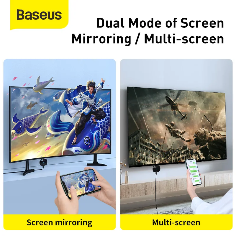 Адаптер для беспроводного дисплея Baseus HD видеостример с поддержкой HDMI и Wi