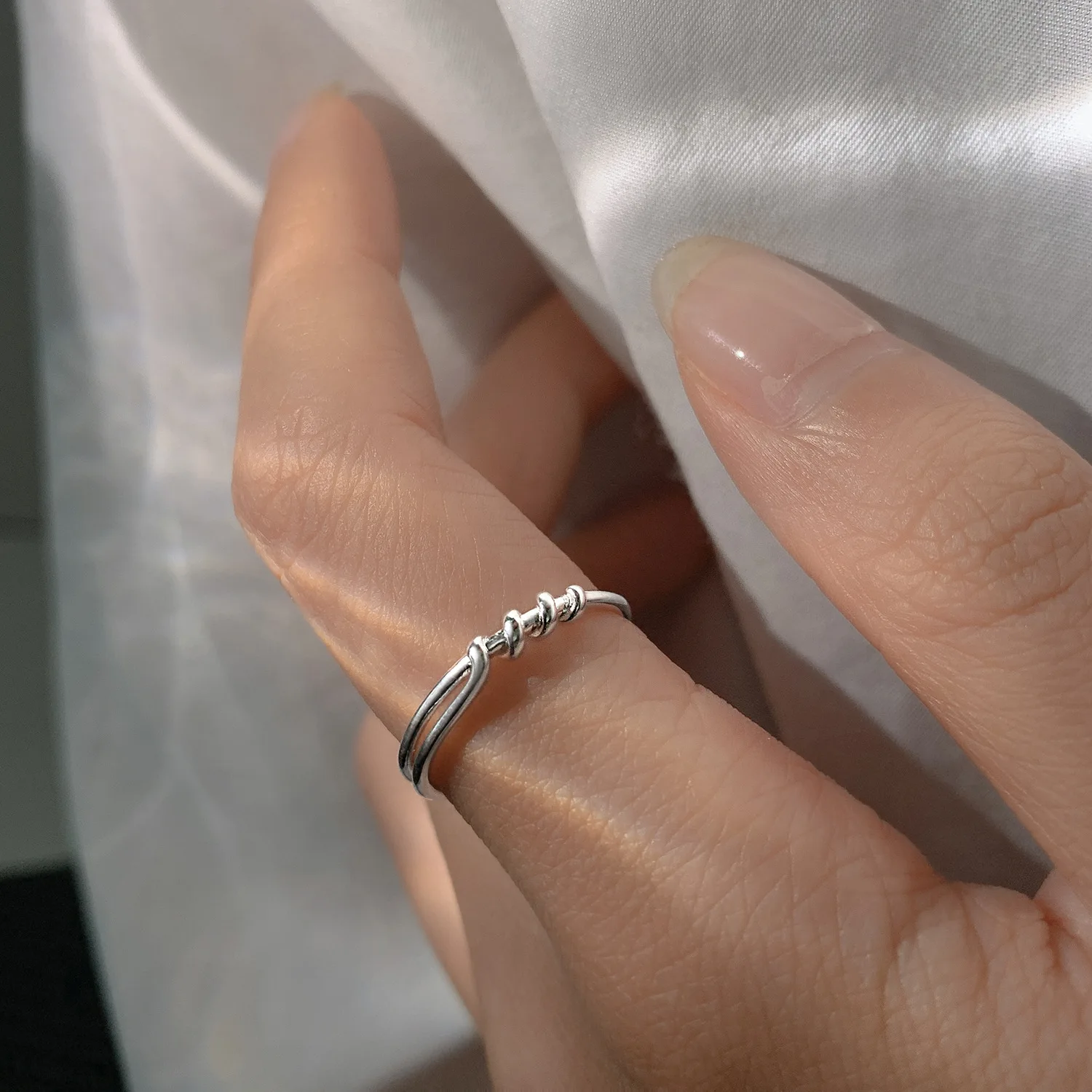 Женское кольцо PANJBJ из стерлингового серебра 925 пробы с Простыми линиями и