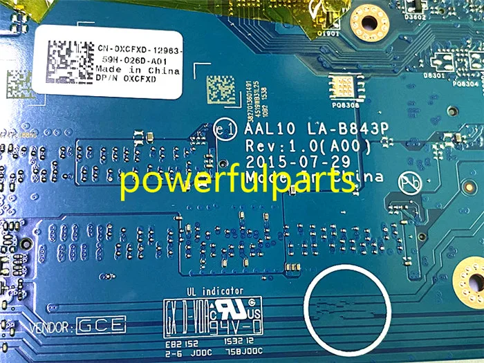100% работа для материнской платы dell inspiron 5578 5558 0XCFXD шатуна 10 LA B843P SR26C встроенный