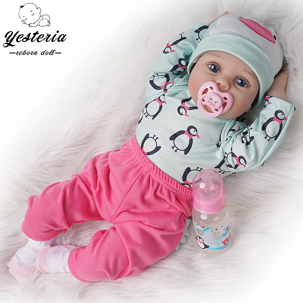 55 см Reborn Baby Doll милые игрушки для девушкая силиконовая виниловая светильник