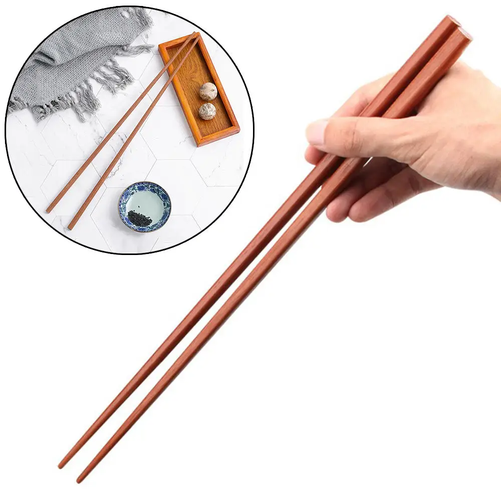 1Pair Cooking Chopsticks Extra Long Wooden Frying Chopsticks for Home Kitchen Stirring Frying Mixing, Hot Pot/Nooodles 42 CM