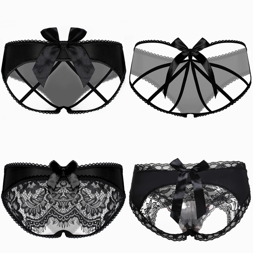 

Женское Бесшовное нижнее белье с открытой промежностью, с бантом сзади