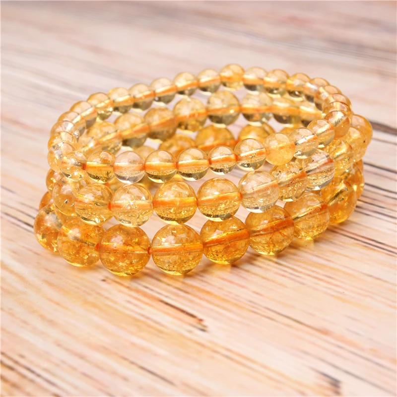 Браслет с бусинами для йоги из натурального цитрина | Украшения и аксессуары