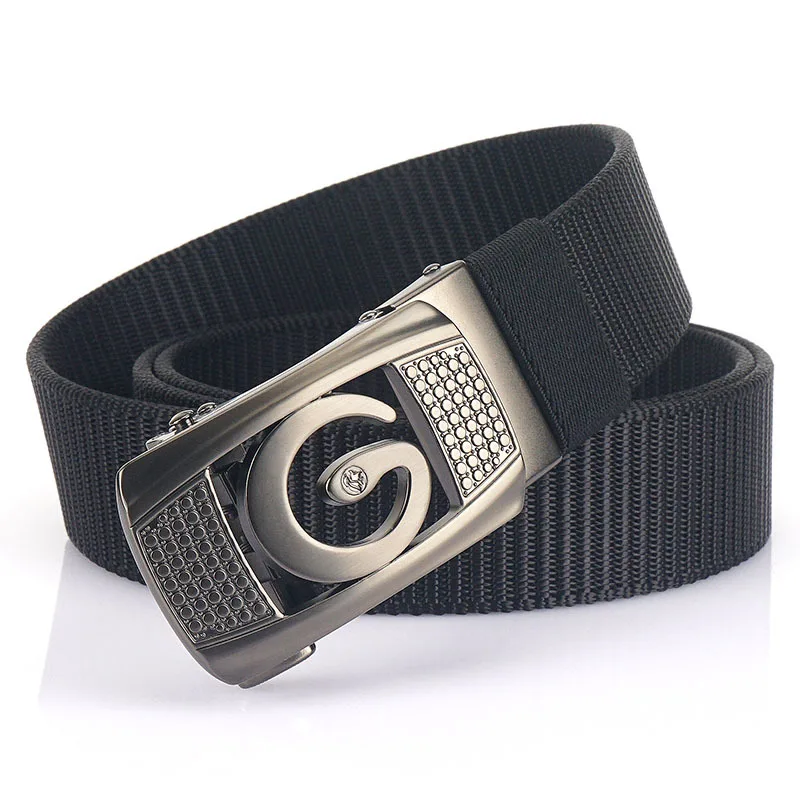 

High quality The new youth casual fashion nylon belt holeless alloy automatic buckle leisure belt