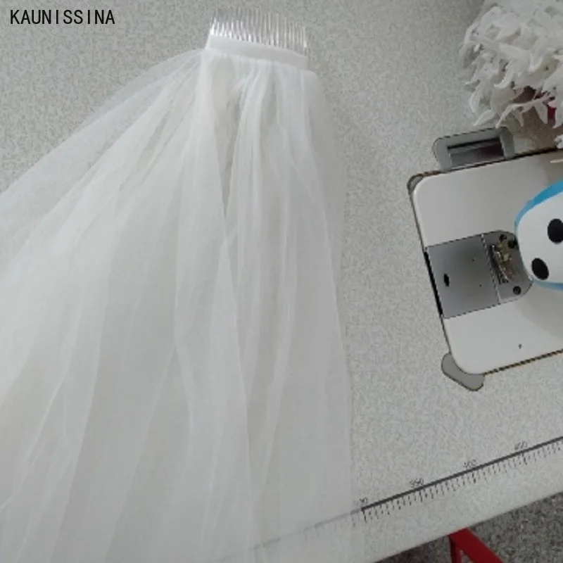 

KAUNISSINA 2 Layers Wedding Veils with Comb Bridal Veils Wedding Accessories