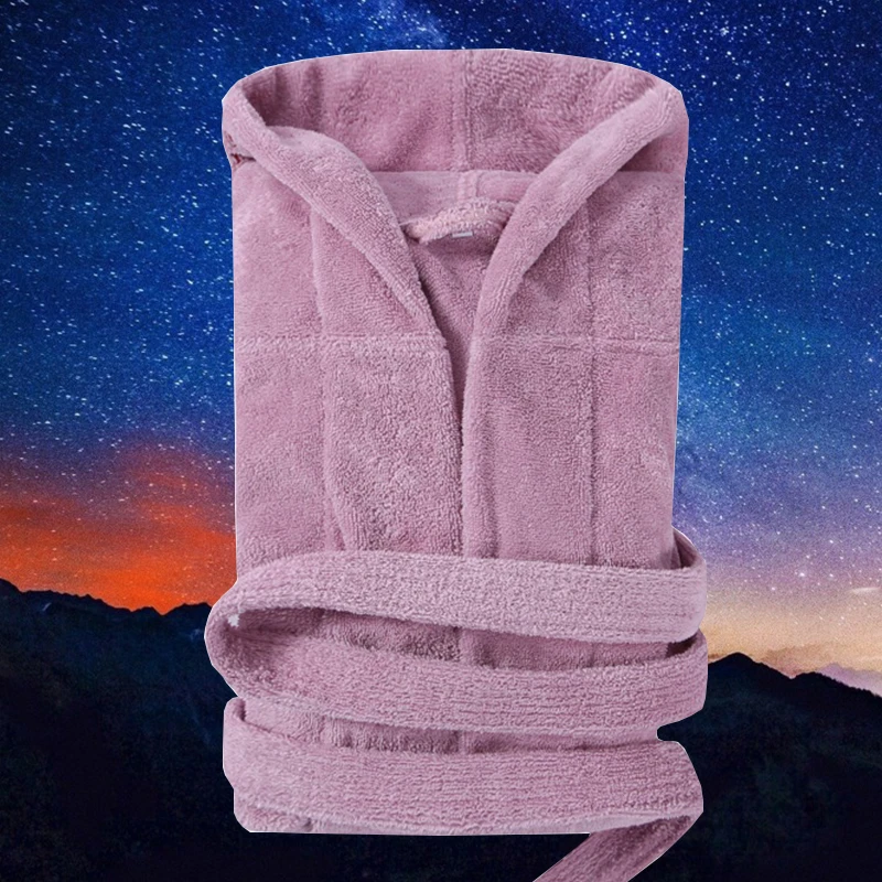 Фото Зимнее хлопковое женское полотенце флисовые банные халаты домашняя одежда