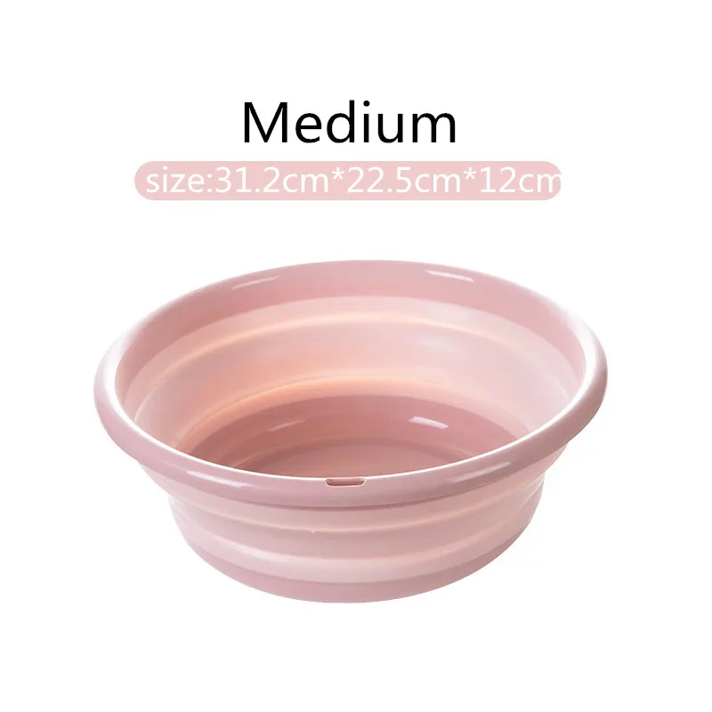 medium pink Портативный складной ведро умывальник для кемпинга водонепроницаемый складной бассейн силиконовый умывальник складной рыболовное ведро для мойки автомобилей чистящие средства - Цвет: medium pink