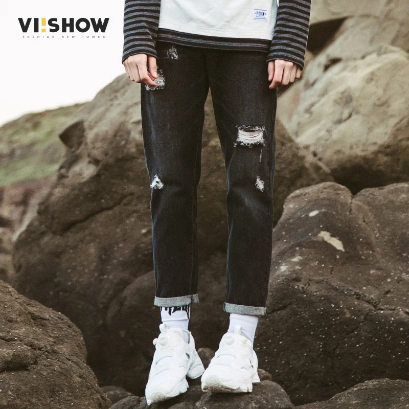 VIISHOW Новинка 2017 года осенние модные дизайнерские Джинсовые штаны рваные джинсы