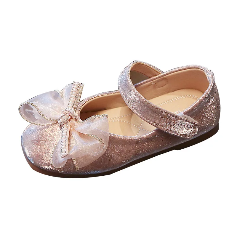 

Туфли для девочек, весенние туфли на мягкой подошве для маленьких девочек, обувь для принцесс с бантом и блестками, детская обувь, праздничн...