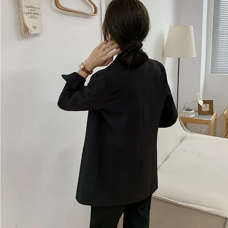 

Female Outwear Jacket Casual Split Sleeves Ladies Blazer Coat Loose Single-breasted Black Women Blazer Elegant Autumn Chic
