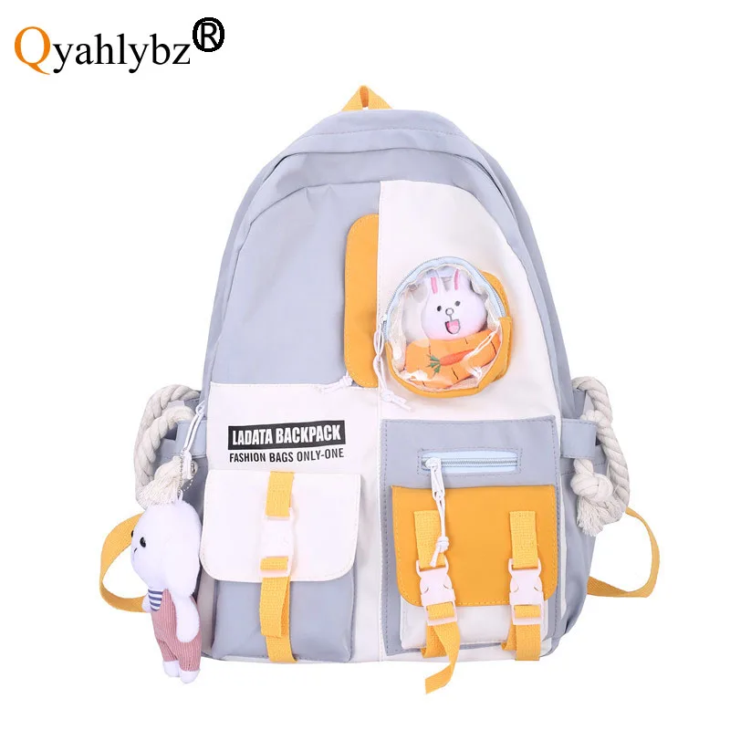 

Qyahlybz women's middle school bags girls waterproof cute large capacity high school backpack travel female backpacks mochilas