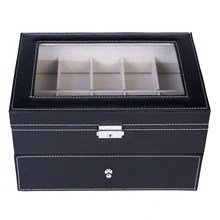 Watch Travel Case Gift Box for Men Leather Design Slot Luxury Watch Organizer  Case with Removable P