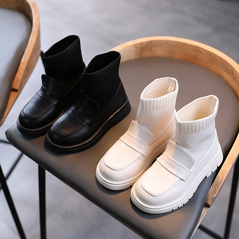 

3-12 2021 Fashion Stretch Socks Children Boots Autumn Winter New Ankle Boots Girls' Boots for Sneakers Shoes Kids Chelsea Boots
