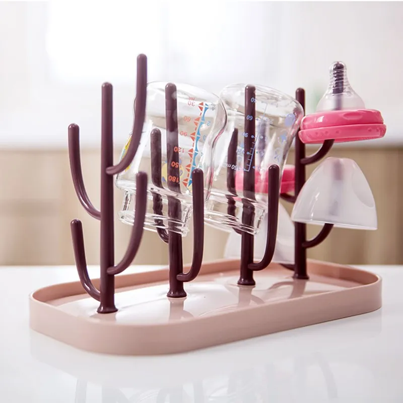 Baby Bottle Drying Rack Food PP Material Dustproof Draining Tree Shape Removable Easy To Clean Cup Drainer|Полки и держатели| |