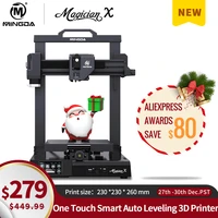 mingda magician x fdm 3d printerone touch smart auto levelingfast assemble230230260mm large print sizeultra silent print