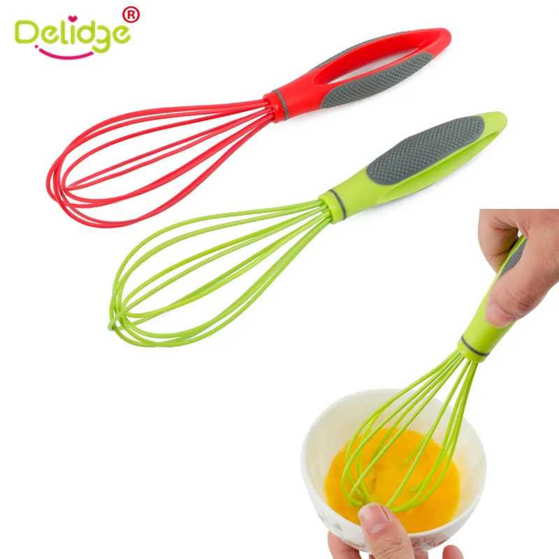 Delidge 1 шт., ручной миксер для яиц, силиконовые венчики для яиц, кухонные инструменты, воздушный шар, венчик, Молочный Крем для смешивания, перемешивание, приготовление пены