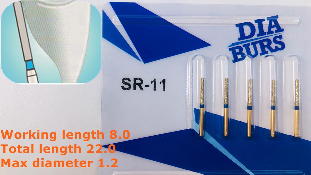 SR-11 зубные золотые алмазные боры высокоскоростной наконечник круглая колонна