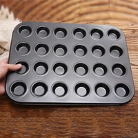 24 holes carbon steel non stick cake mould diy mini pudding baking tray cup mini muffin pan oven trays small cupcake molds