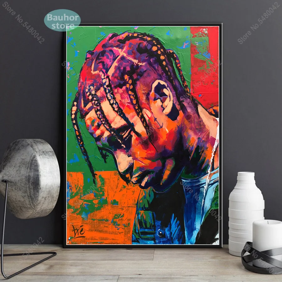 Тревис Скотт плакат абстрактного искусства XXXtentacion Tupac 2PAC Абстрактная Картина на