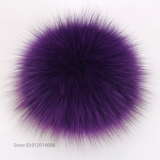 Помпоны из натурального меха енота для шарфов 13-14 см | Аксессуары одежды