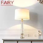 Сказочная настольная лампа латунный Современный Простой Хрустальный светодиодный настольный светильник, украшение для домашней прикроватной тумбочки