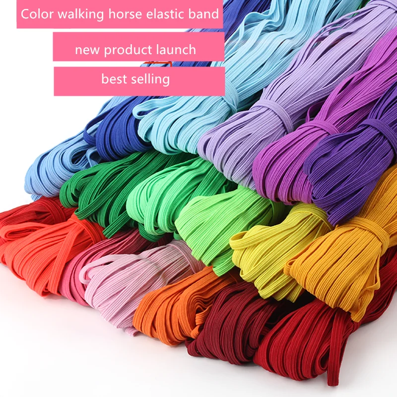 6 мм цветная плоская эластичная лента с пряжкой для ноутбука веревка одежды брюки