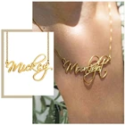 Элегантный почерк имя заказное ожерелье для женщин Подпись кулон Peronal осмысленный BFF лучший друг подарок на день рождения