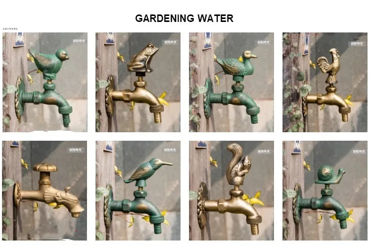 outdoor garden faucet animal shape Bibcock antique brass Fat cat tap for washing mop/Garden watering Animal faucet