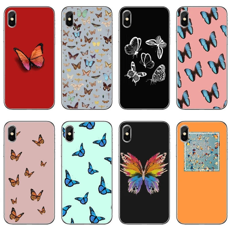 Эстетический чехол с бабочкой для iPhone 11 Pro XS Max XR X 8 7 6 6S Plus 5 5S SE 4S 4 iPod Touch