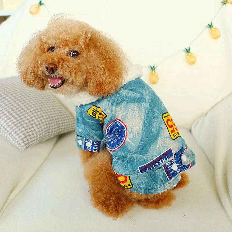 Одежда для собак новый стиль зимняя одежда толстый теплый костюм маленьких мопса