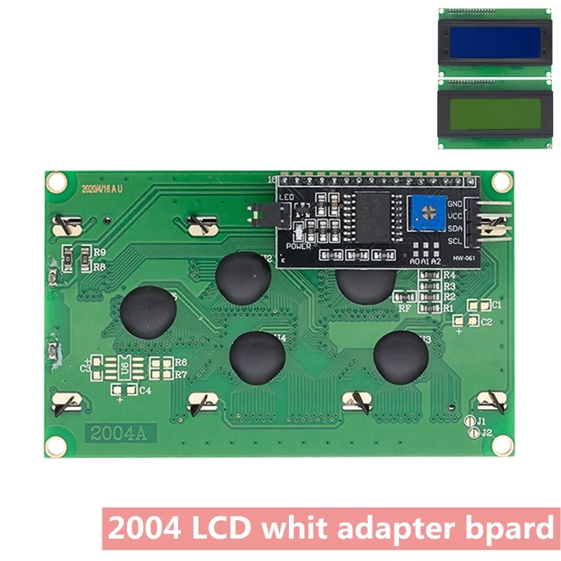 

Модуль адаптера последовательного интерфейса для arduino, ЖК-дисплей 2004 + I2C 2004 20x4 2004A, синий/зеленый экран HD44780, ЖК-дисплей/w IIC/I2C