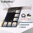 TISHRIC PCI Express множитель GPU 4X PCI E от 1 до 6 USB3.0 Hub PCI-E 1X 16X адаптер PCIE Райзер множитель для майнинга биткоинов