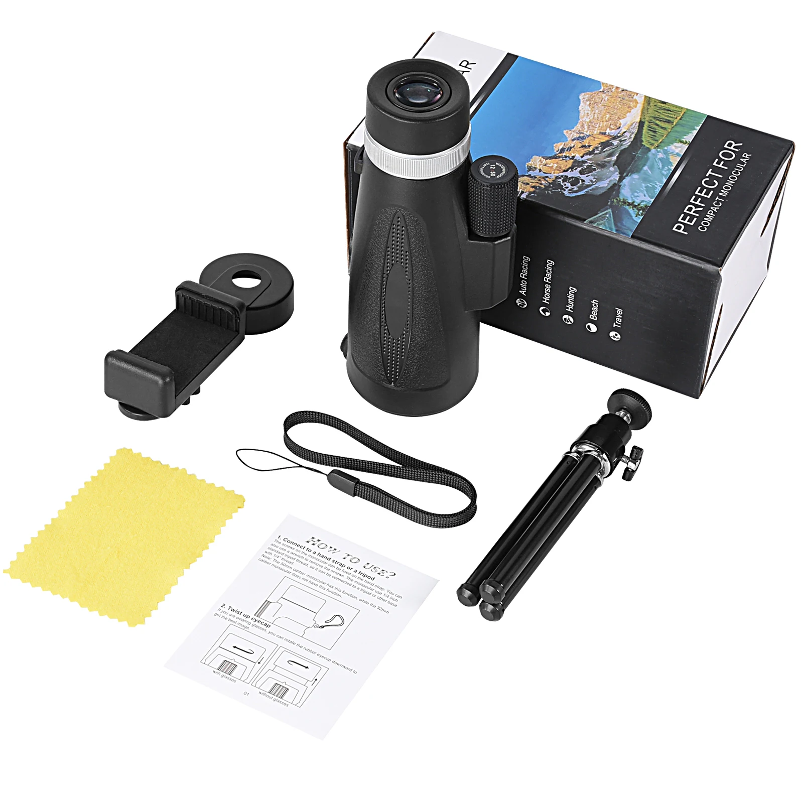 Monocular Dual Focus Optics Zoom Telescope 12X50 for Birds Watching Wildlife Hunting Camping BAK-4 Prism Dustproof Waterproof | Дом и сад