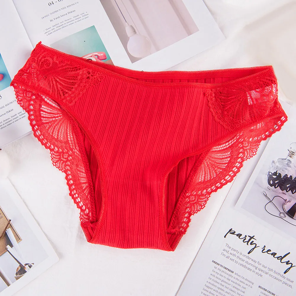 Соблазнительные женские трусики кружевные полые с низкой талией дышащие нижнее