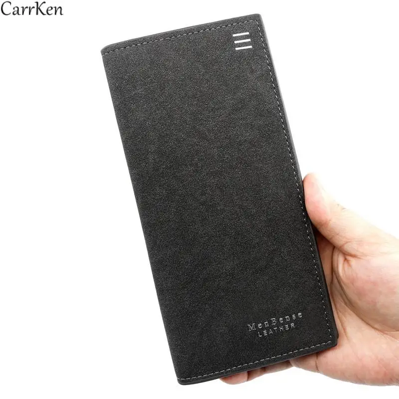 

Men's Long Wallet Frosted Fabric Credit Card Holder Monederos Para Masculina Male Luxury Brand Clutch Zipper Casual Money Bag