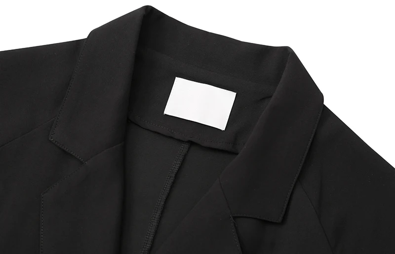 

[EAM] Women Black Brief Thin Big Size Blazer New Lapel Long Sleeve Loose Fit Jacket Fashion Tide Spring Autumn 2021 1Y470