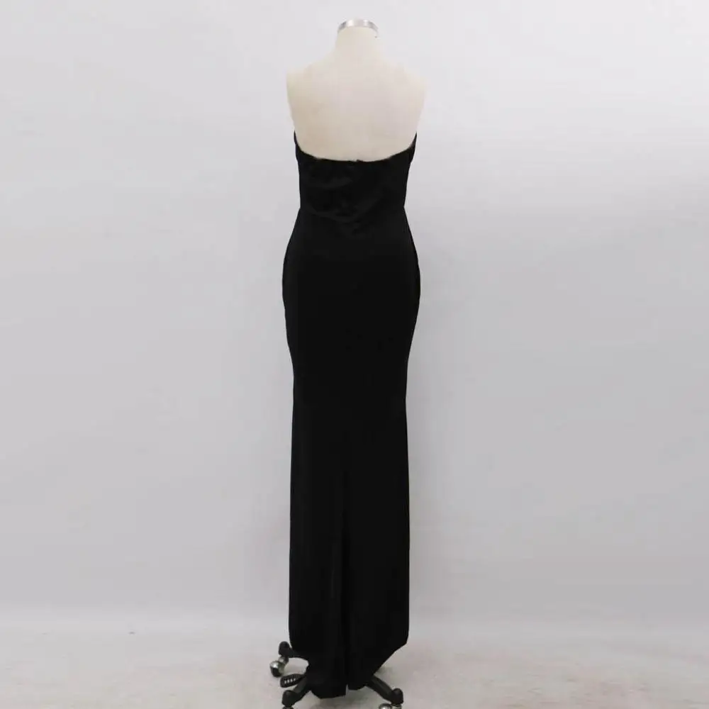 Черные женские вечерние платья с глубоким v образным вырезом сексуальное платье