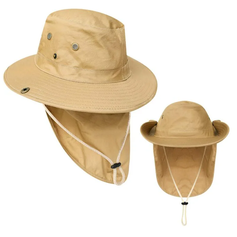 Панама с ремешком для защиты от ультрафиолета шляпа широкими полями шеи отдыха