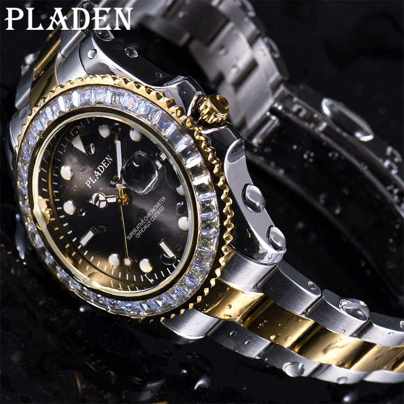 2021 New Hot Sale PLADEN Watches For Men Luxury Quartz Male Waterproof Stainless Steel Business Clock Round White Reloj Hombre