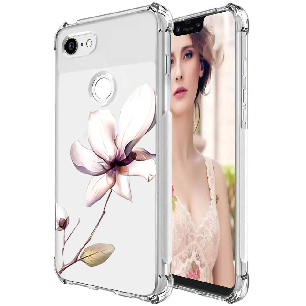 Brown Flowers Противоударный Прозрачный цветочный женский чехол s для Google Pixel 3A 3AXL 3 XL 3Xl тонкий Мягкий ТПУ силиконовый чехол для телефона - Цвет: Brown Flowers