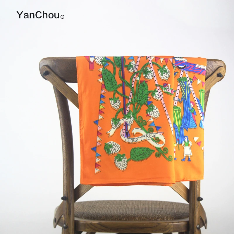 Женский Шелковый саржевый шарф Европейский платок женский женские шарфы с