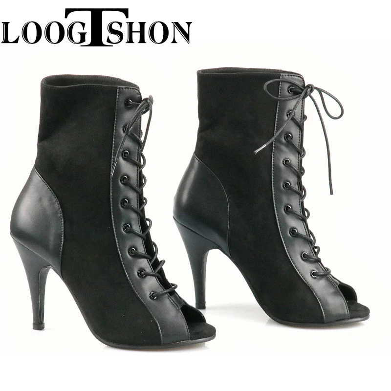 Loogtshon dance shoes for women latin dance boots sansha shoes Jazz shoe Black dance shoes high heel ladies heel