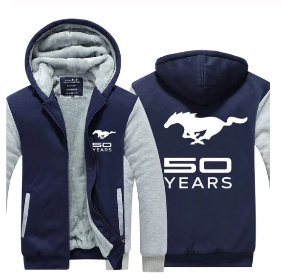 

2020NEW Winter Tracksuit For men Hoody Jacket Thicken Warm 50 years for Mustang sweatshirt Plus Velvet coat J8