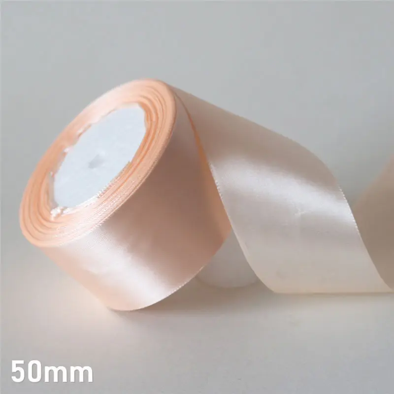 50mm 25 ярдов/6 мм-50 мм корпус розовый шелковый атлас ленточный материал для поделок для выпускного вечера вечерние украшения Свадебная подарочная коробка упаковка аксессуары D7 - Цвет: 50mm