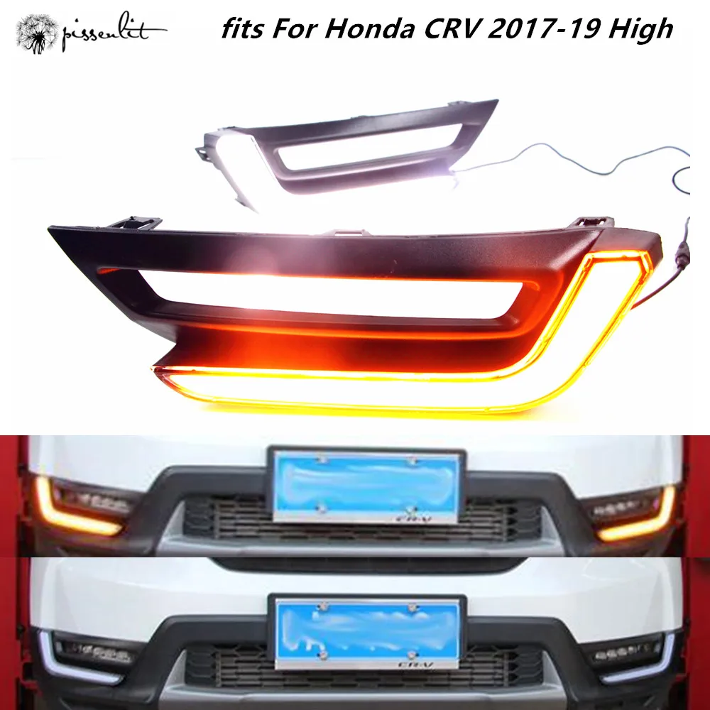 Подходит для Honda CRV CR V2017 19 DRL дневные ходовые огни с мигающим желтым сигналом