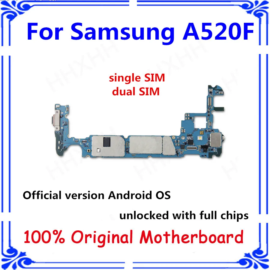 Оригинальная разблокированная материнская плата для Samsung Galaxy A5 A520F 32 ГБ версия с