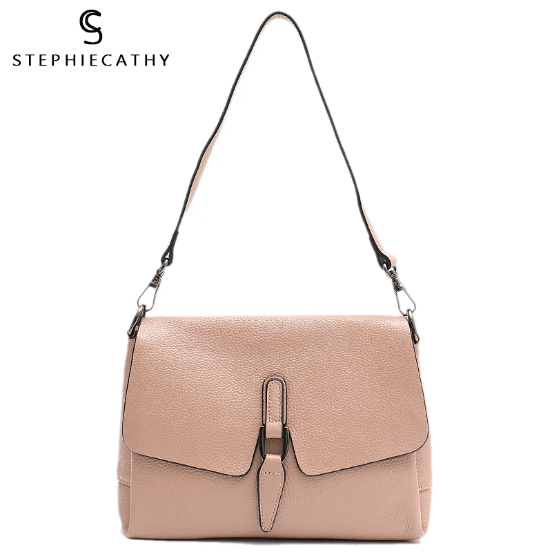 SC женские модные сумки через плечо из натуральной кожи с откидной крышкой мягкие