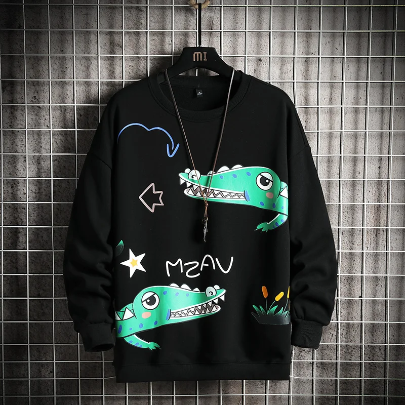 

Men 's Hoodies Spring Sweatshirt Harajuku Streetwear Hip Hop 2021 Korean Men Black Casual Loose Pullovers